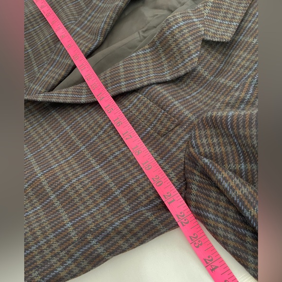 Dressler 100% Cashmere Plaid Harris Tweed Blazer Jacket Vintage XL - Picture 8 of 10